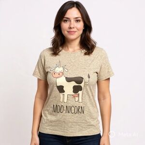 Port & Co Moo-nicorn Graphic Tee Gray XL